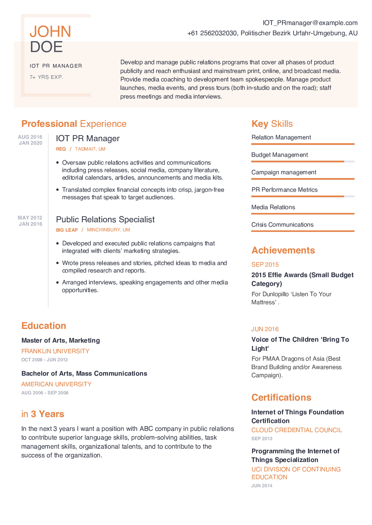 Resume Example