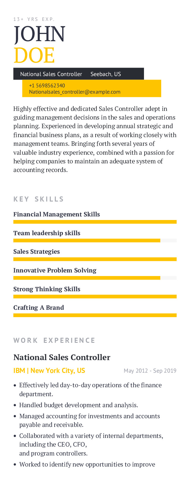 Mobile Resume Example