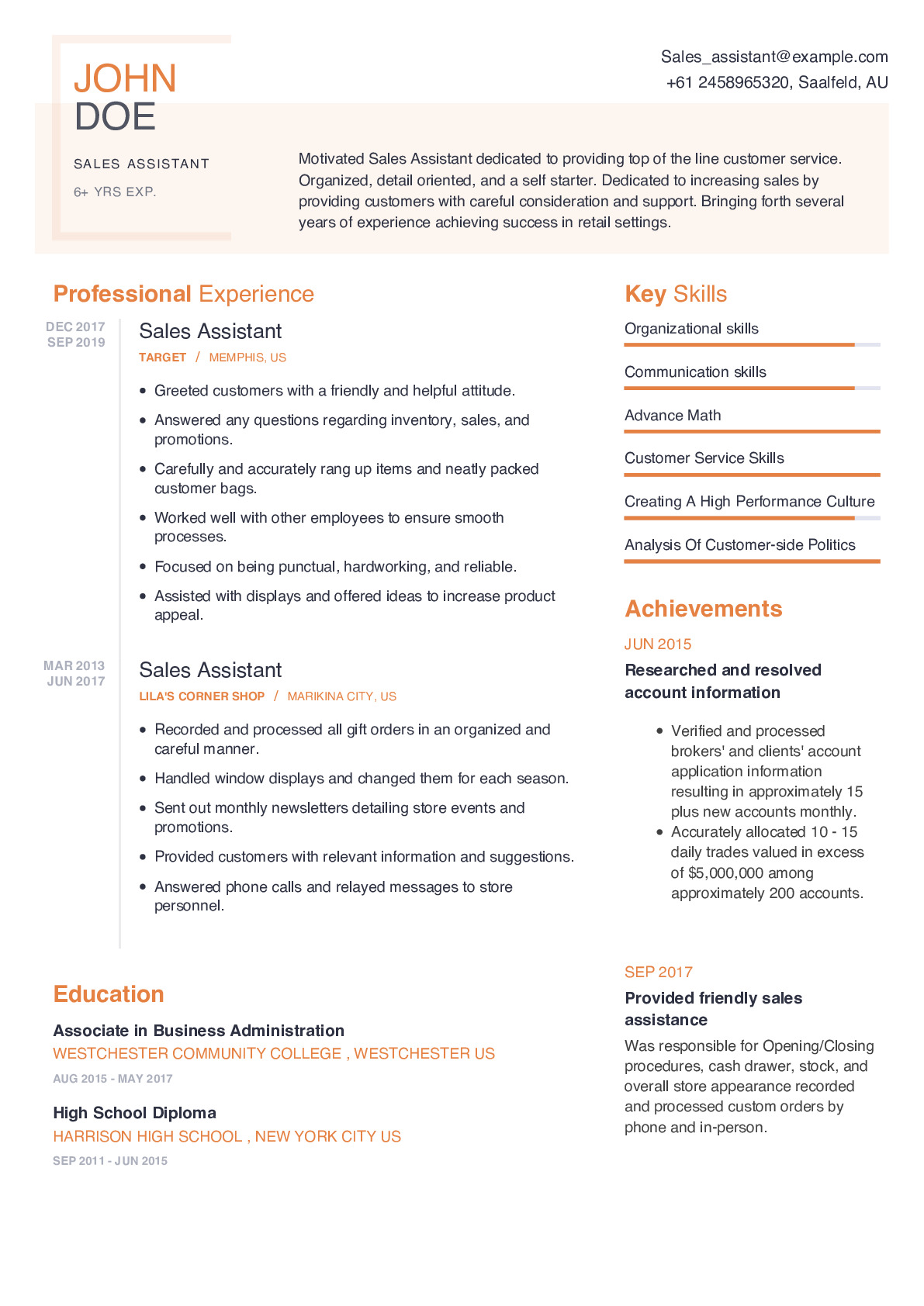 Resume Example